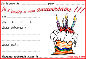 Anniversaire enfant, cartes d'invitations gratuites pour les enfants.