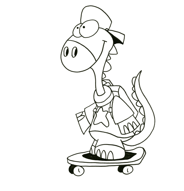 Le motif du tee-shirt et la zone d'ombre du skateboard, un cours de dessin par l'illustrateur Dang.