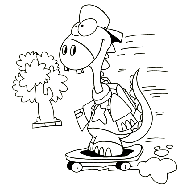 La finalisation de l'arbre en arrière-plan du dinosaure, un cours de dessin par l'illustrateur Dang.