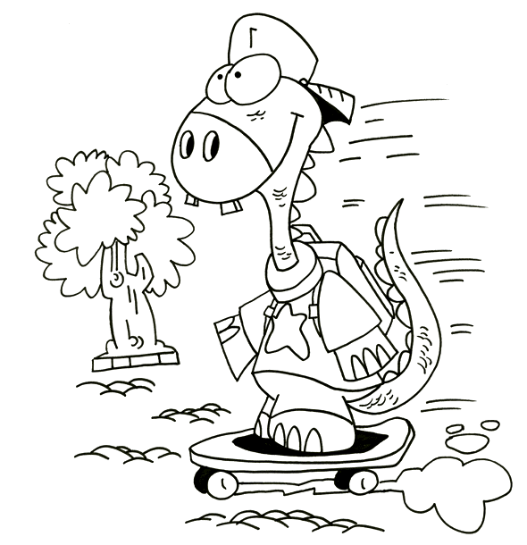 Les effets sur le tronc de l'arbre et sur le corps de Dino, un cours de dessin par l'illustrateur Dang.