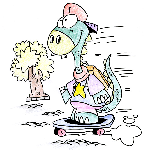 Le fond de couleur du dinosaure, un cours de dessin par l'illustrateur Dang.