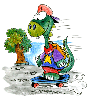 Dinosaure par l'llustrateur jeunesse Dang - Un cours de dessin pour les enfants.