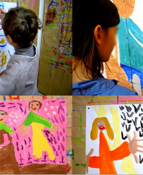 Stage enfant, vacances scolaires vacances de Pâques 2009, des peintures.