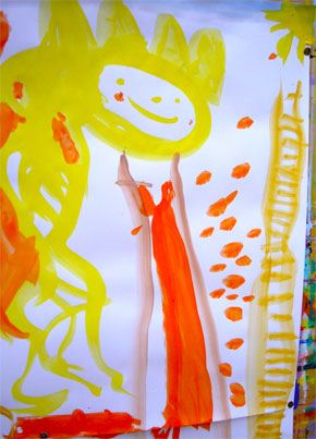 Stage enfant, vacances scolaires février, une peinture d'enfant.