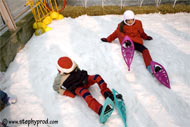 Dans le jardin des neiges du stade charléty, on peut même se reposer. Charlty sur neige