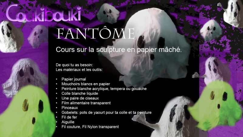 Petit Fantôme en papier mâché pour Halloween materiel pour un fantome en papier mache