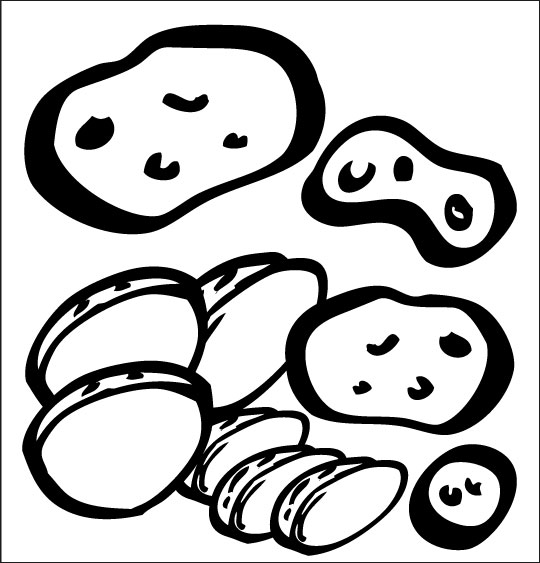 Pour Halloween, le dessin animé La soupe à la Sorcière coloriage la soupe a la sorciere legumes pomme de terre