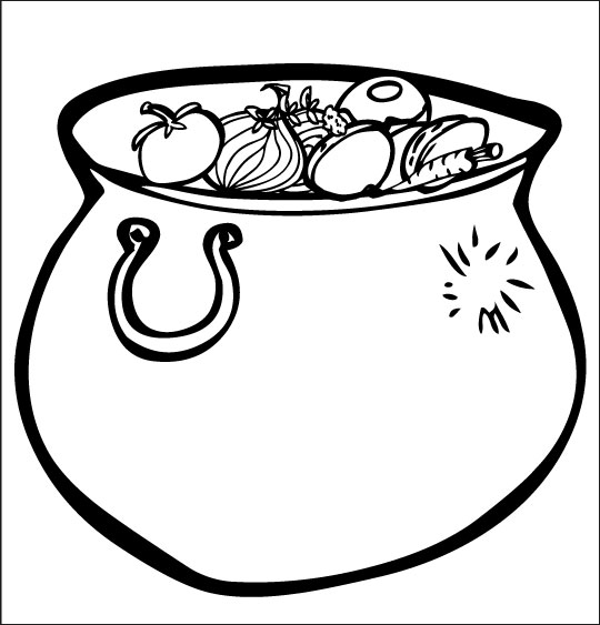 Pour Halloween, le dessin animé La soupe à la Sorcière coloriage la soupe a la sorciere marmite neuve