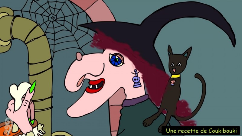  Halloween La Soupe de la Sorcière  la sorciere et son chat