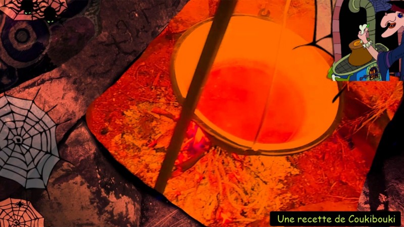  Halloween La Soupe de la Sorcière  le feu sous la marmite