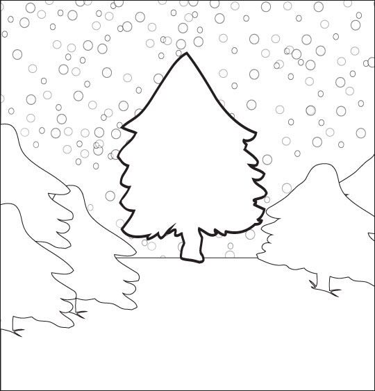 Chanson de Noël gratuite, Mon beau Sapin le coloriage du beau sapin sous la neige