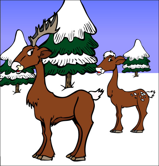 Chanson de Noël gratuite, Mon beau Sapin avec les cerfs