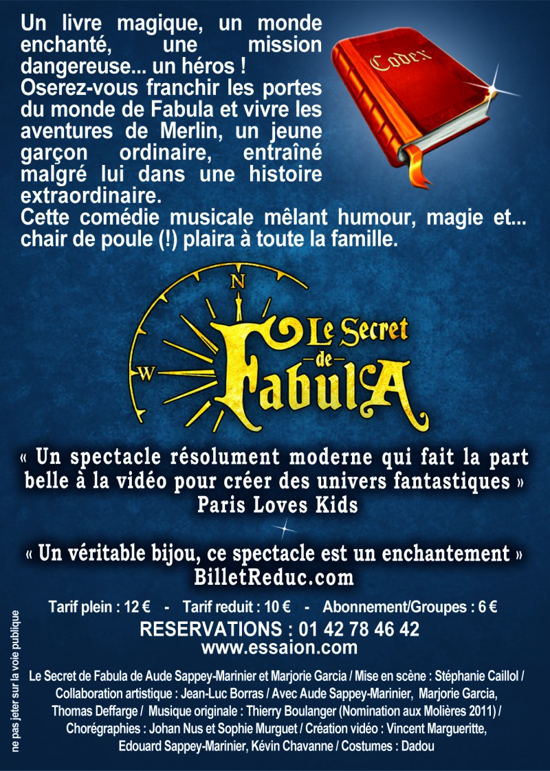 Spectacle pour enfants Le Secret de Fabula flyer 