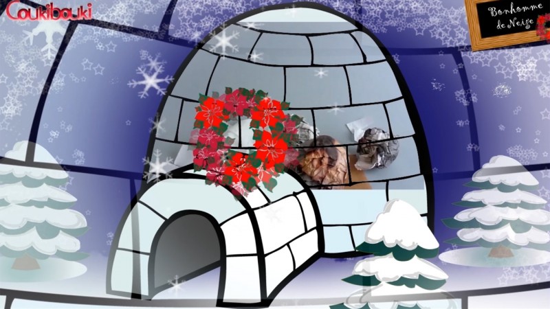 Décoration de Noël  bonhomme igloo coukibouki