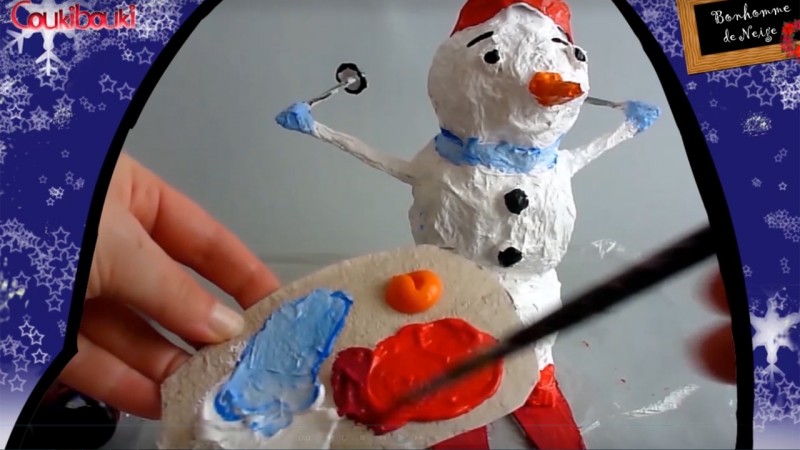 Décoration de Noël  bonhomme de neige, la peinture