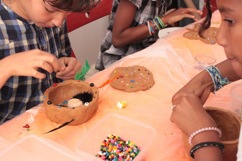 Les vacances de Noël à l'atelier des enfants, en plein travail