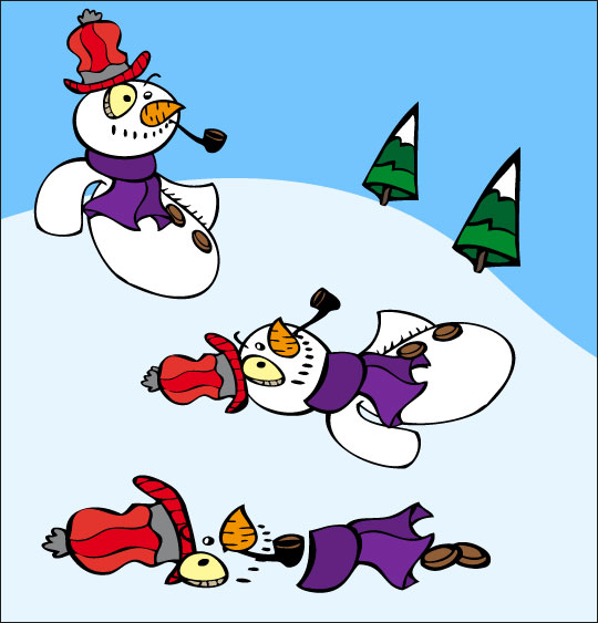 Vidéo de Noël, le bonhomme de neige, le bonhomme va fondre.