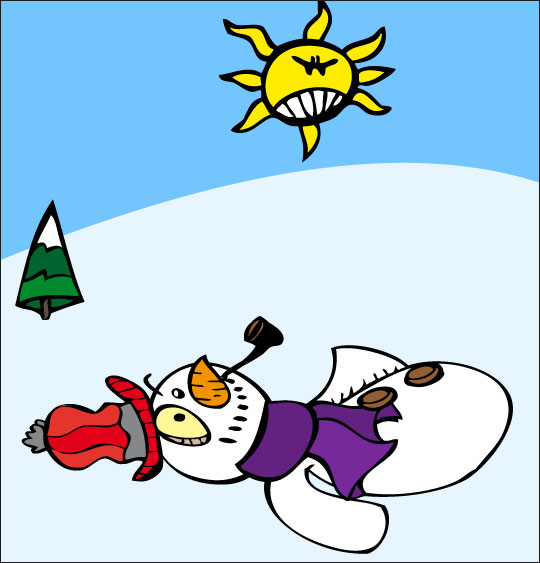 Vidéo de Noël, le bonhomme de neige, le bonhomme de neige est couché dans la neige.