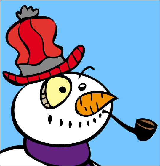 Vidéo de Noël, le bonhomme de neige en dessin animé.