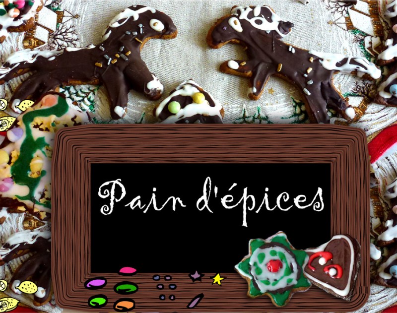 Pâtisseries de Noël, un pain d'épices aux smarties.