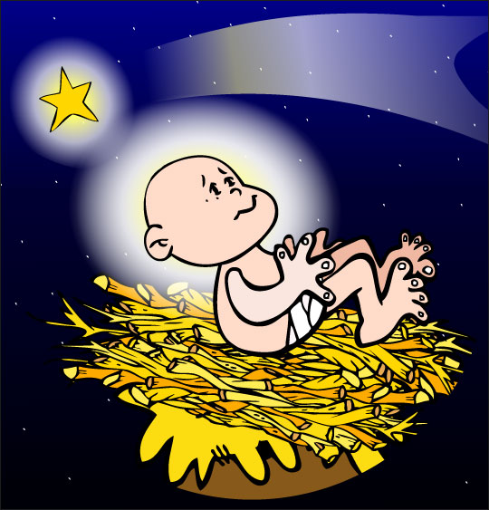Chansons de Noël en dessins animés douce nuit sainte nuit enfant jesus etoile