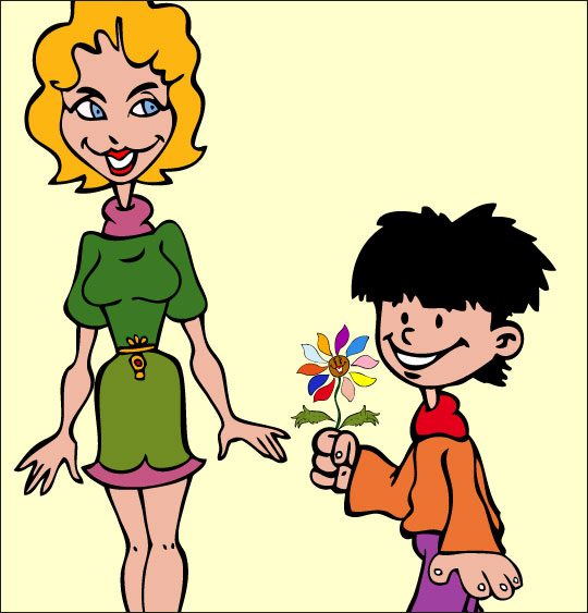Apprendre une chanson pour la fête des mères aux enfants, une image extraite du dessin animé.