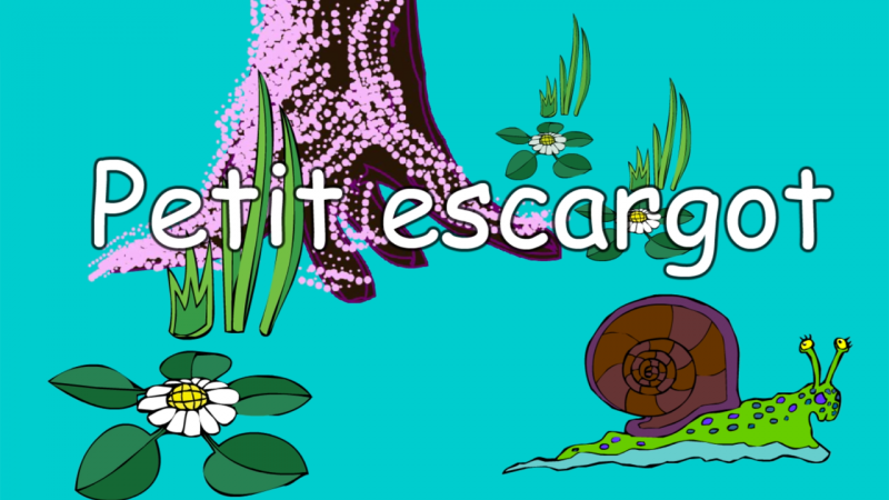 Dessin animé de la comptine Petit Escargot