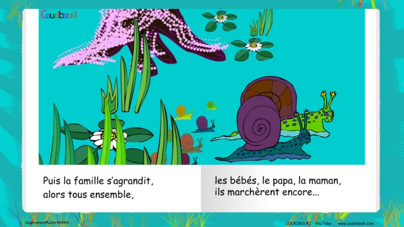 Livre audio de la comptine Petit Escargot, toute la famille escargot.
