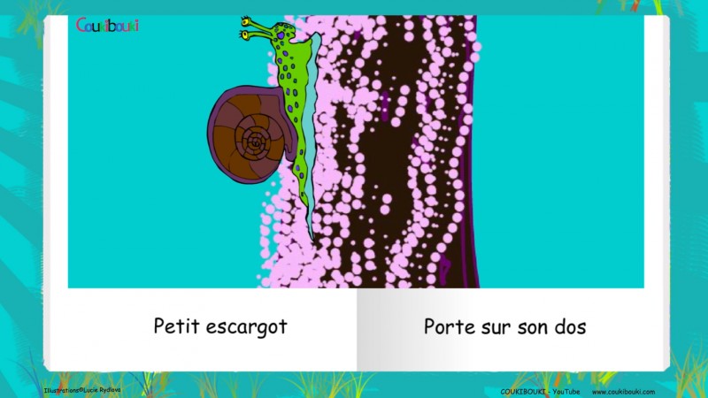 Livre audio de la comptine Petit Escargot, petit escargot monte sur un arbre.