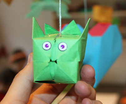 L'ateliers des enfants durant les vacances d’été, le chat origami