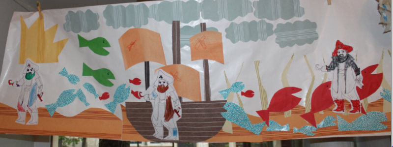 L'ateliers des enfants durant les vacances d’été, la  grande fresque des  pirates