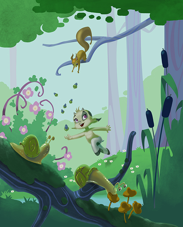 Liann le faune dans la forêt. Le livre pour enfant La fugue de Liann.