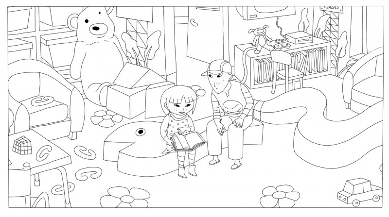 Coloriages Phantom Boy, un film d'animation pour les enfants.