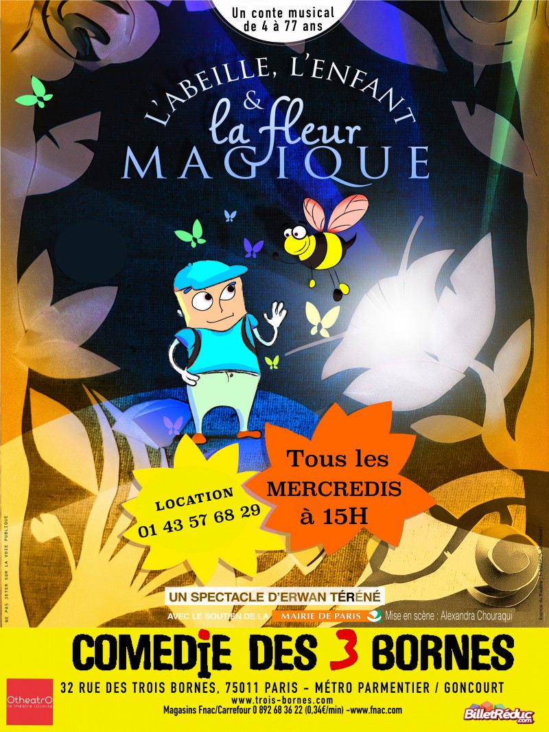 Conte rigolo écolo musical sur les abeilles !  Affiche abeille théâtre des 3 bornes