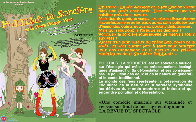 Spectacle enfant gratuit à Paris, Polluair la sorcière et le peuple