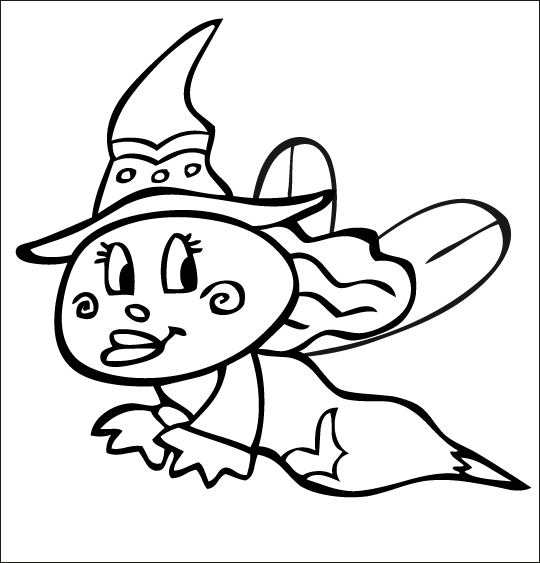 Halloween, le dessin animé du rock de la Sorcière, le  coloriage de la  fée.