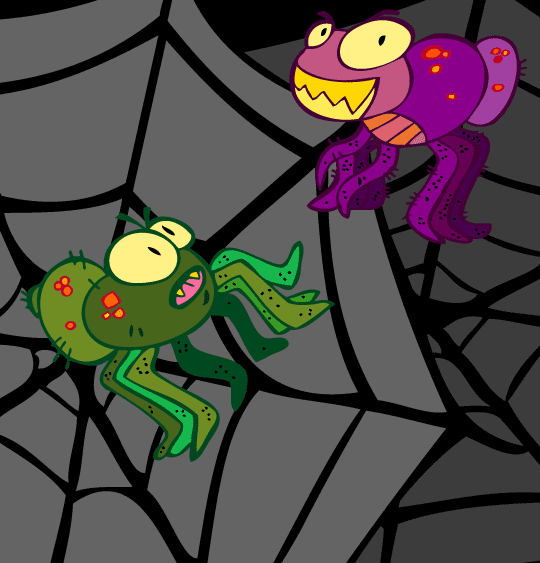 Halloween, le dessin animé du rock de la Sorcière, la toile d'araignee.