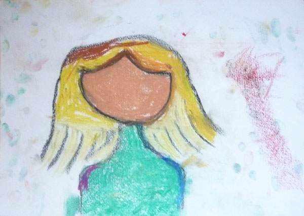 Atelier anniversaire à domicile, masque, pastel gras