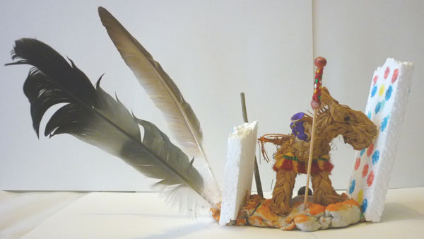 Atelier anniversaire à domicile, âne, paille, pâte à modeler, gouache, divers matériaux