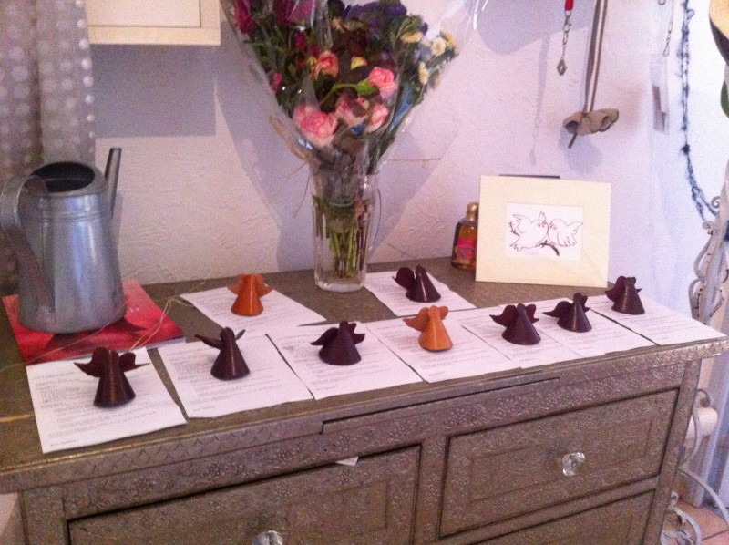 Anniversaire enfants à Nice, atelier créatif, nos anges en cuir et les recettes de cuisine.