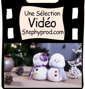 Tutos de Noël de loisirs créatifs en vidéo, notre sélection, le bonhomme de neige en chaussette.