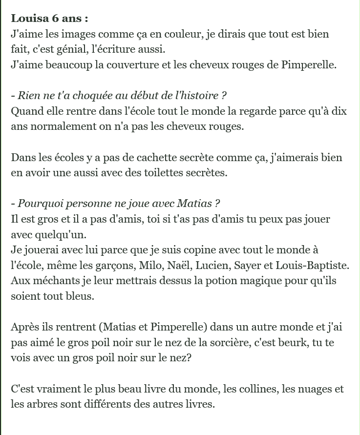 Chronique sur le livre pour enfants La petite Louisa 
