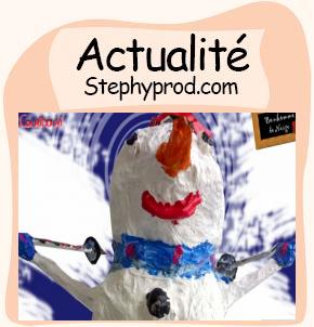 Actualité Décoration Noël, bonhomme de neige en papier mâché  pour les enfants et les bébés.