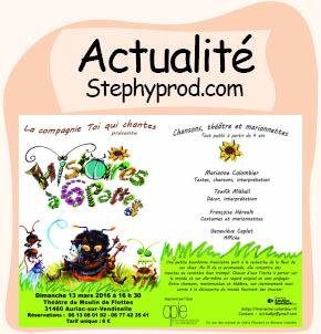 Actualité Histoires à 6 pattes : chansons, théâtre et marionnettes, un spectacle pour les enfants pour les enfants et les bébés.