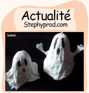 Actualité Petit Fantôme en papier mâché pour Halloween pour les enfants et les bébés.