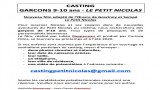 CASTING GARCONS 9-10 ans - LE PETIT NICOLAS