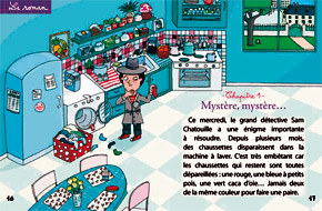 Magazines enfants mes premiers j'aime lire. La premire page du premier chapitre du roman Sam Chatouille dtective, le roman du magazine d'octobre 2006.