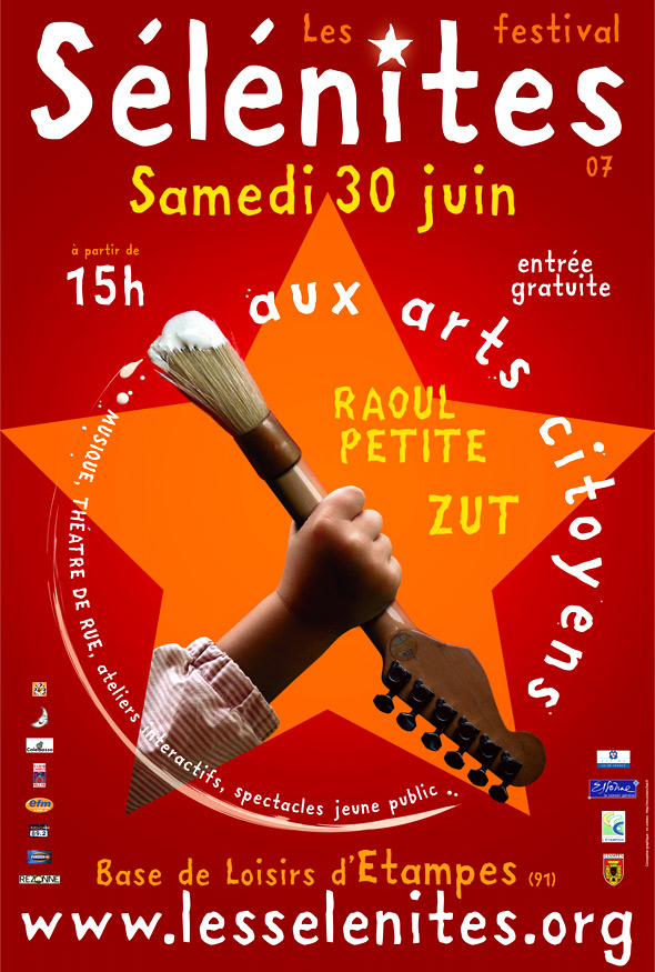 Festival gratuit les Sélénites. Etampes, à la base des loisirs, des concerts gratuits, des spectacles gratuits pour enfants et des ateliers gratuits pour tous. Le samedi 30 juin 2007 dans l'essonne.