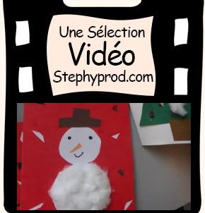 Vidéo Activité noel enfants, tuto carte bonhomme de neige 3D pour les enfants et les bébés.