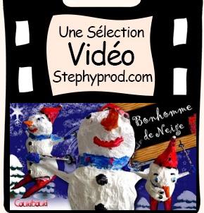 Vidéo Décoration de Noël, le bonhomme de neige en papier mâché pour les enfants et les bébés.